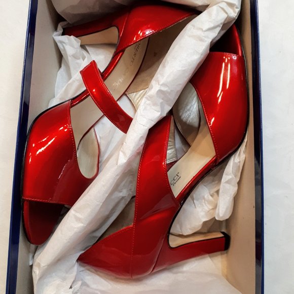 Roberto Capucci Firenze Red Patent Open Toe Shoes - Picture 3 of 15